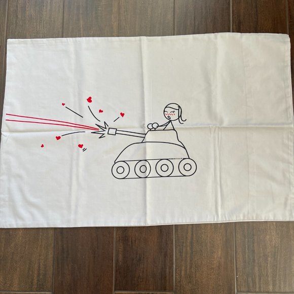 HUMAN TOUCH Set of 2 Gray Hit by Love Standard Pillow Cases Covers - Picture 4 of 7